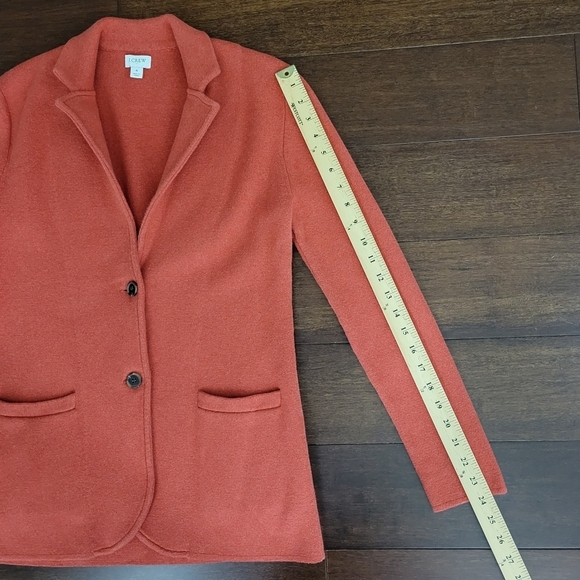 J. Crew Sweater Blazer Women's Size S Style G9309 Stretch Knit Button-Up Orange - Picture 8 of 8